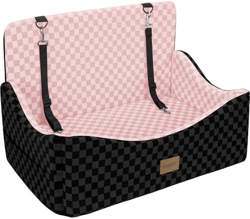 JOEJOY Dog Car Seat for Medium/Large Dogs - Pink, Reversible, up to 55lbs