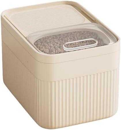 Airtight Pet Food Storage Container, Up to 30 lbs, For Dog Cat and Other Pet Food Storage Bin with Measuring Cup (White, 31x21x22.3cm)