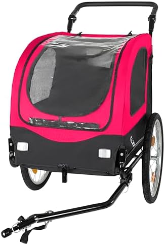 2-in-1 Bike Trailer & Pet Stroller - up to 110lbs, Foldable Cart