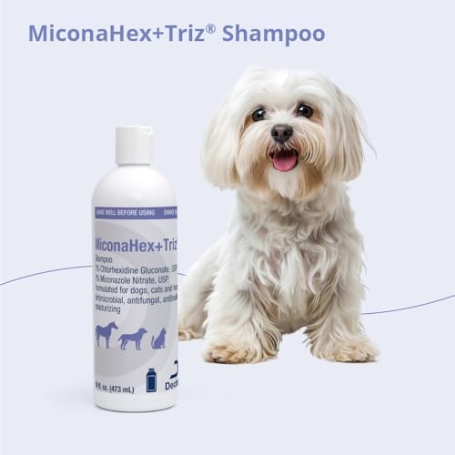 MiconaHex+Triz Shampoo for Dogs, Cats and Horses, 16 oz, Unscented | Antibiofilm, Moisturizing; Packaging May Vary