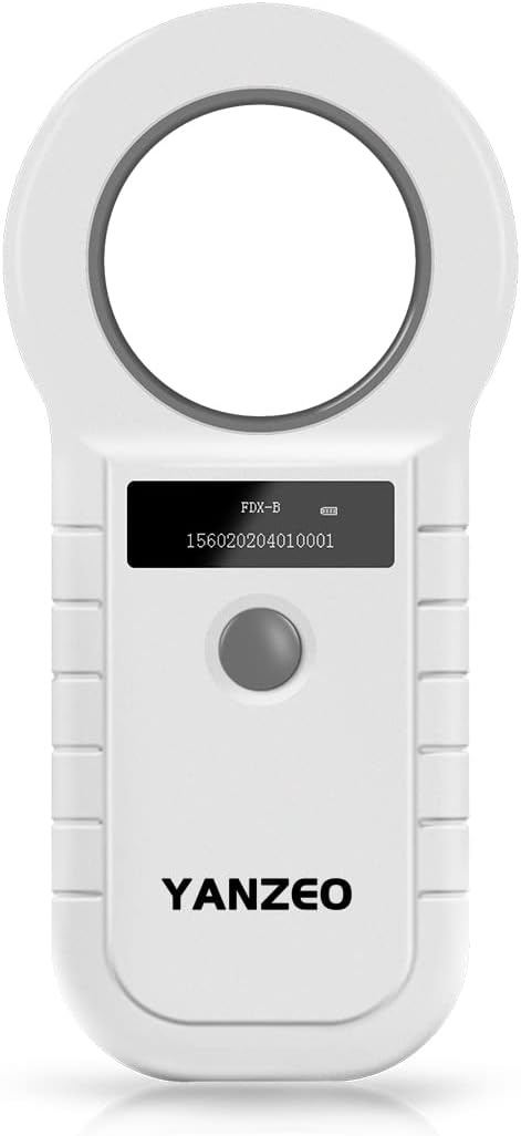 Animal Microchip Scanner 134.2KHz/125KHz Pet Reader for Dogs Cats | 15 Digit Pet Scanner with ISO11784/11785 FDX-B Support, Fast Reading for Animal Microchips, Dogs, Cats and Other Pets