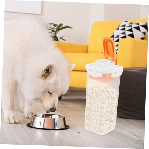 Happyyami Airtight Dog Treat Container Pet Food Storage Bin for Kitchen Counter Space-saving Design and Reusable Puppy Snack Holder