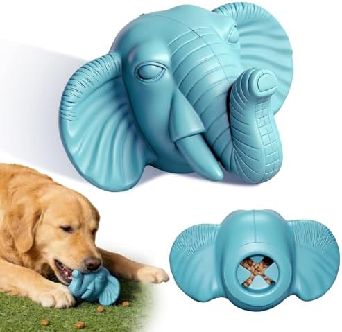 Tough Treat Dispensing Dog Toys for Aggressive Chewers | Natural Rubber, Treat Dispensing, Medium Large Dogs, Interactive Slow Feeder Puzzle, Dishwasher Safe