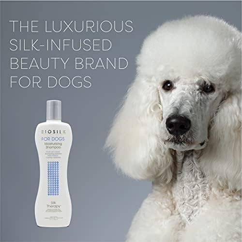 BioSilk for Dogs Silk Therapy Moisture Dog Shampoo, 12 Fl Oz, 2-Pack | Silk proteins and vitamins, restores shine and softness, sulfate and paraben free, pH-balanced, daily use