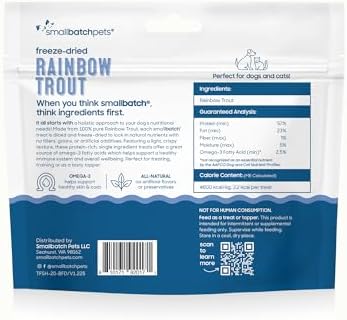 smallbatch Freeze Dried Rainbow Trout Single-Protein Cat & Dog Treats, 2 oz