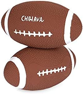 CHIWAVA 2PCS 6" Squeaky Latex Dog Toy Ball Football for Medium Large Dogs | Interactive Rugby Toys for Indoor & Outdoor Fetch and Throw, Squeeze Squeak Play