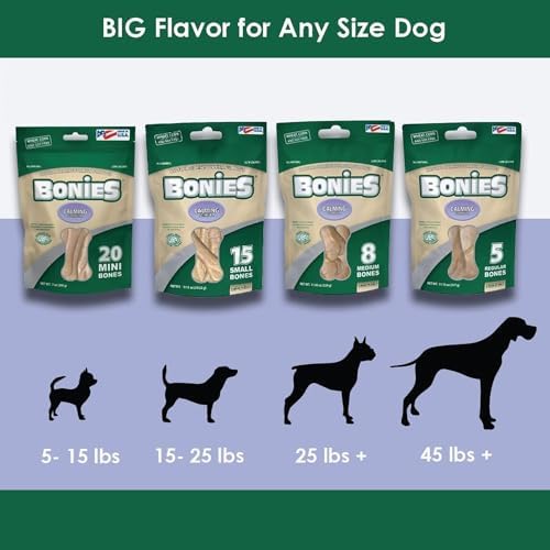 Bonies Natural Hip & Joint Formula Small-Sized Single Bone, Glucosamine & Omega Fatty Acids, Fresh Breath, Clean Teeth, Low Calories, Chicken Flavor, Small Dog, 1 Bone