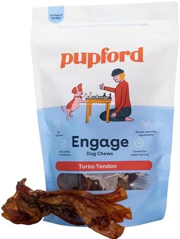 Pupford Beef Tendons for Dogs & Puppies, Teething Chew (Turbo, 5 Count)