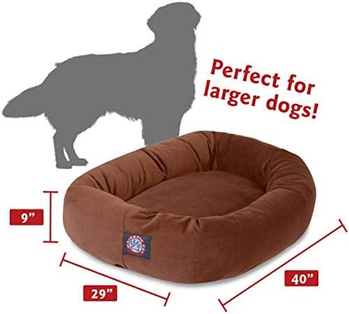Majestic Pet Suede Calming Dog Bed, 40 Inch Large, Washable, Rust