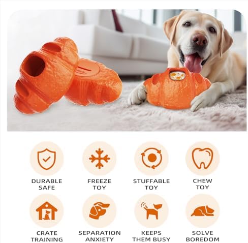 2pack Durable Frozen Dog Chew Toy for Aggressive Chewers | Interactive Treat Dispensing, Crate Training & Anxiety Relief, Food-Grade Nylon, Coffee Wood Fiber, Easy to Clean