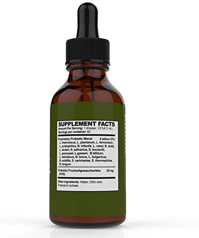 Probiotics for Dogs and Cat Probiotics - 120 Servings (1/2ml). 100% Natural Digestive Enzymes for Gas Relief and Healthy Digestion. Prebiotics via Liquid Vitamins for Constipation & Leaky Gut