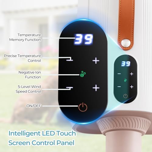 Tangkula Dog Dryer, Pet Blow Dryer with Smart LED Touch Screen, 4 Nozzles, Adjustable Temperature & Airflow, Negative Ion Function, High Velocity & Low-Noise Dog Hair Dryer for Pet Grooming