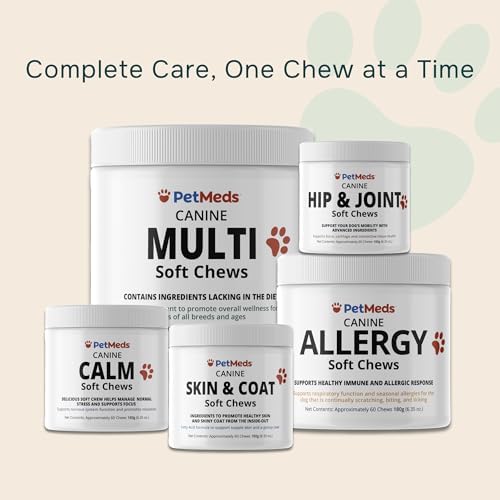 PetMeds Hip & Joint Supplement for Dogs - Vitamins, Glucosamine, MSM, Chondroitin, Collagen for Joint Mobility & Flexibility - Senior Dog Arthritis Support - Beef & Sweet Potato Flavor - 60 Soft Chews