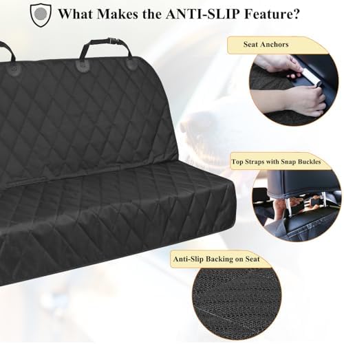 VIVAGLORY Pet Seat Protector - Black, Standard