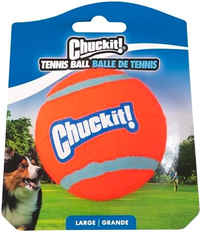 Chuckit! Dog Tennis Ball Dog Toy, Large 3in 1 Pack | Made for Dogs Weighing 0 to 100 Pounds