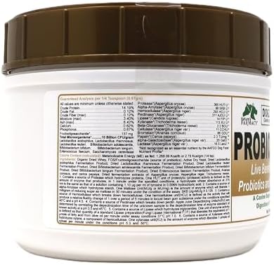 Dogzymes Probiotic Max -10 Billion CFU's Probiotics, Prebiotics, Digestive Enzymes - Relieves Diarrhea, Upset Stomach, Constipation, Gas, Allergy, Immunity & Overall Health 1 Pound