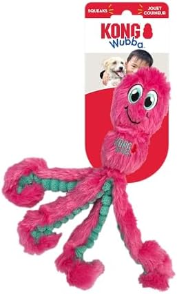KONG Wubba Octopus Tug and Fetch Squeak Dog Toy Assorted Colors (Small)