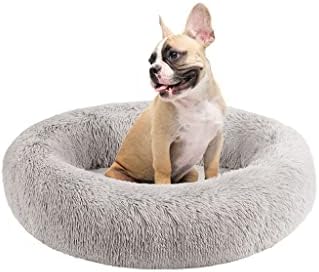 Friends Forever Serena Calming Donut Dog Bed, Grey