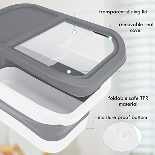 Pet Food Storage Containers, 13 lb, small gray