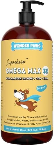 WONDER PAWS Grass-Fed Colostrum Powder Plus Omega Max Fish Oil - for Dog's Immune Support, Skin, Allergies, Joint Care and Overall Health – Colostrum 3.20 Ounces - Omega Max 16 Ounces