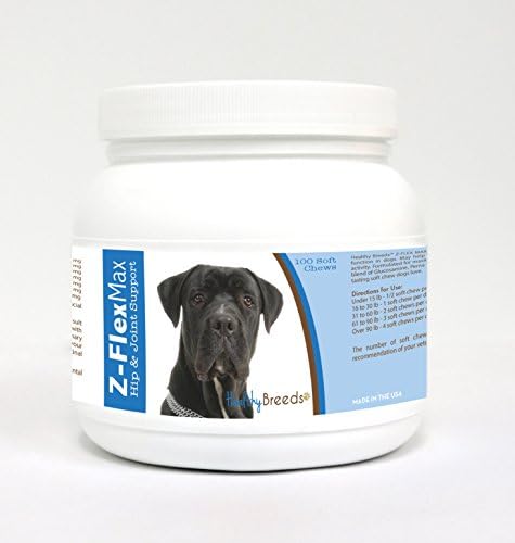 Healthy Breeds Cane Corso Z-Flex Max Hip & Joint Soft Chews 100 Count, Brown