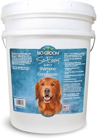 Bio-Groom So Easy 2 in 1 Shampoo, 5 Gallon, Tropical Fruit Scent | Conditioner, Dog & Puppy Shampoo and Conditioner, Detangling Dog Wash, Bulk Size for Grooming, Soap Free, 12:1 Concentrate