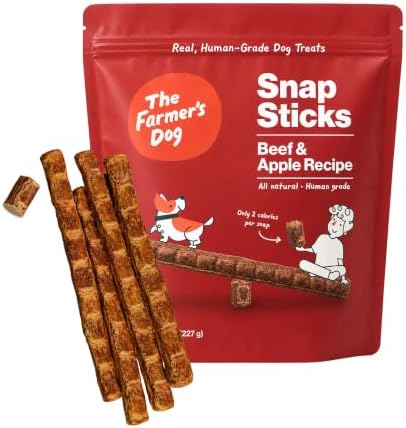 The Farmer's Dog Snap Sticks, Human Grade Dog Treats, Beef & Apple 8oz