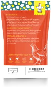 Organic Freeze-Dried Egg Treats for Dogs & Cats — 100% Single-Ingredient Egg — Grain-Free, Gluten-Free, High Protein Nutrition, Food Topper & Training Reward — Made in USA (Pack of 3)