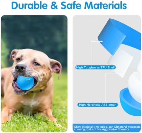 Interactive Dog Ball - 2.2" Durable Motion Activated Pet Bounce Ball for Puppy/Small/Medium Dogs, USB Rechargeable