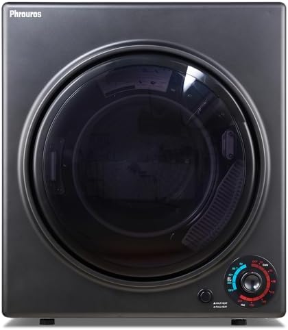 Portable Dryer for Laundry 3.5 cu.ft, 1500W Compact Dryer for Apartment, Front Load Laundry Dryer Machine with Stainless Steel Tub & 4 Automatic Drying Mode, RVs, Dorms, Black