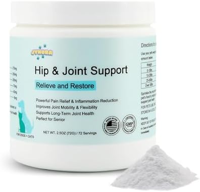 Pet Pain Relief for Dogs & Cats – Natural Joint Supplement with Pea, Glucosamine, MSM, Green Lipped Mussels – Promotes Mobility, Reduces Inflammation & Pain – Made in USA 2.5oz (72g)