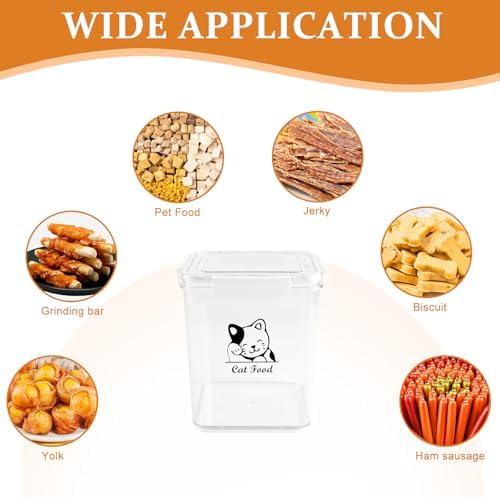 Cat Food Storage Container|Airtight Cat Food Container with Spoon |5.8lbs Pet Food Storage Container|Hold Up to Cat Food Storage Containers|Portable Cat FoodStorage Containers for Travel| BPA Free