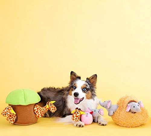ZippyPaws - Zoo Friends Burrow, Interactive Squeaky Hide and Seek Plush Dog Toy - Meerkat Miniz, 3 Pack