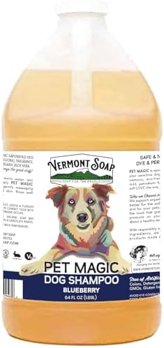 VERMONT SOAP Organic Pet Shampoo, Blueberry Natural Dog Shampoo, 64 oz