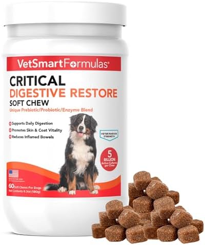 Critical Digestive Restore Soft Chews for Dogs - Veterinarian-Strength Probiotic Support for Optimal Health – with 10 Billion CFUs Per Dose