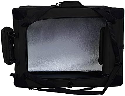 Amazon Basics Folding Portable Soft Pet Dog Crate Carrier Kennel, 26.2"L x 17.8"W x 18.1"H, Black