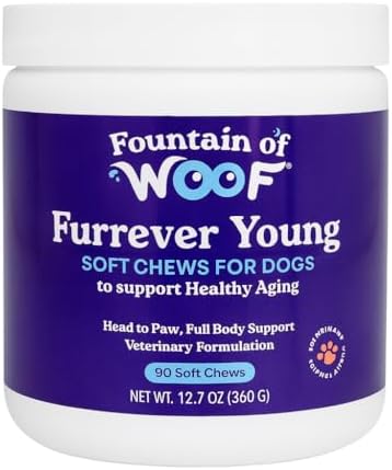 Furrever Young Soft Chews – Senior Dog Healthy Aging Supplement with Antioxidants for Mobility, Immune Health & Cognitive Support – Natural Senilife Alternative (90 Count)