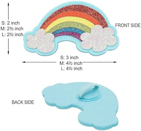 Blueberry Pet Rainbow Clouds Adjustable Dog Collar with Blingy Decor, Small, Neck 12"-16"