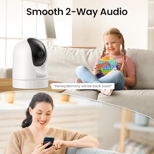 Cinnado 2K Home Security Cameras Indoor with 2.4GHz Wi-Fi & Siren, D1 4Pack