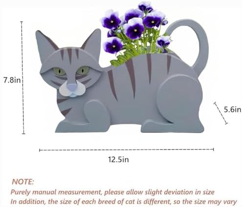 Blue Cat Planter Pots, Animal Shaped Flower Pot