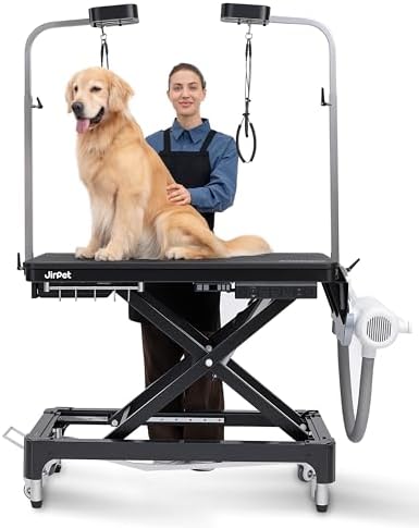 JirPet Electric Dog Grooming Table with Memory Function and Grooming Lights