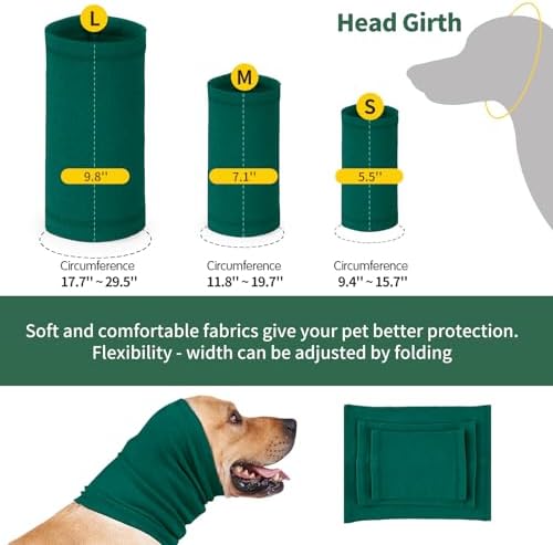 Nanaki Dog Calming Hoodie Ear Wraps for Dogs, Fireworks Ear Protection | Head Muffs Doggy Warp Anxiety Relief, Dog Hematoma Wrap, Pet Head Cover for Grooming and Force Drying Bathing Pet Protector