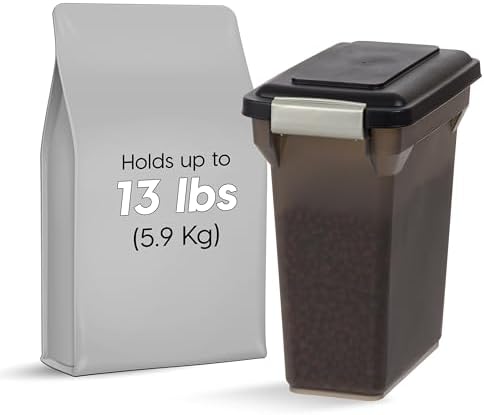IRIS USA Dog Food Storage Container, Up to 13 lbs, Smoke