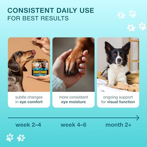 Eye Vitamins for Dogs - Vision Support, Tear Stains, Bright Eyes, 120 Chews