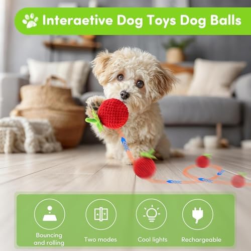 2 PCS Interactive Dog Ball, Automatic Rolling & Bouncing Pet Toy with 3 Durable Outer Covers Yellow Orange, Smart Dog Toy for Small Medium Puppies, Not Suitable for Large Dogs (Blue & Orange Balls)