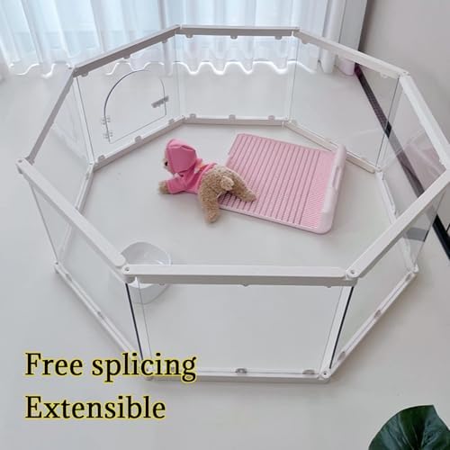 Acrylic Puppy Playpen, Safety Non-Slip Pet Gate, DIY Shape Combination for Indoor Use, Secure Transparent Dog Fence, 14-Piece Set