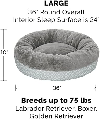 Furhaven Replacement Calming Donut Bed Cover, Gray, Large