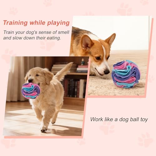 Snuffle Ball for Dogs, Interactive Dog Toys, Blue, Small | Designed for Small Breeds and Puppies, Machine Washable