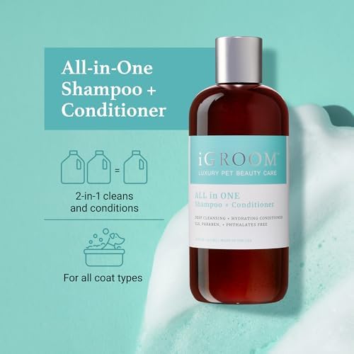 iGroom All-in-One Dog Shampoo + Conditioner, Luxury Pet Beauty Care, Deep Clean All Coat Types, Hydrate and Condition Coat, Made in the USA, Gallon