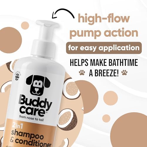2in1 Dog Shampoo & Conditioner by Buddycare | Coconut Scented | with Aloe Vera and Pro Vitamin B5 (50.72oz)